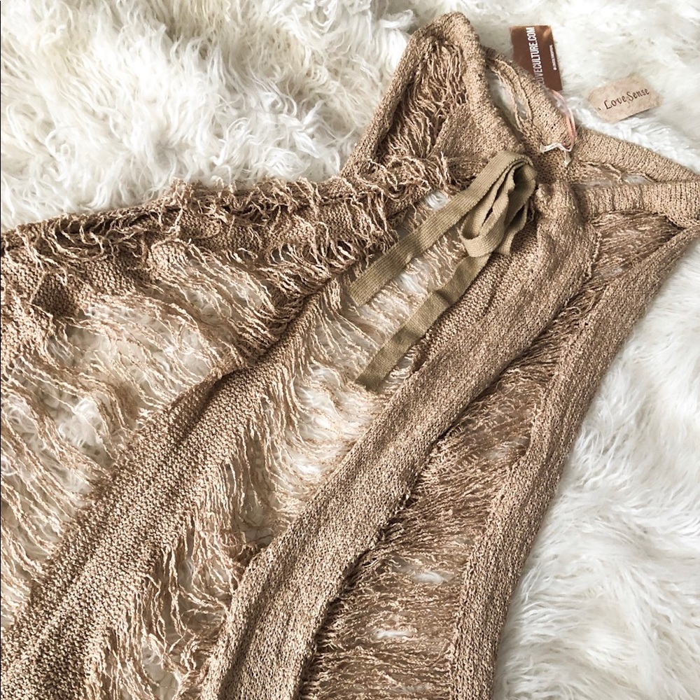 Tan swim cover up skirt